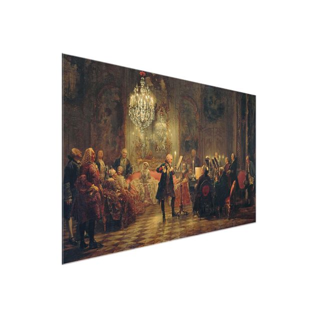 Quadro in vetro - Adolph von Menzel - Flute Concert of Frederick the Great at Sanssouci - Orizzontale 3:2