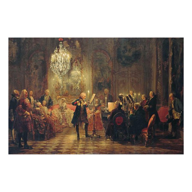 Quadro in vetro - Adolph von Menzel - Flute Concert of Frederick the Great at Sanssouci - Orizzontale 3:2
