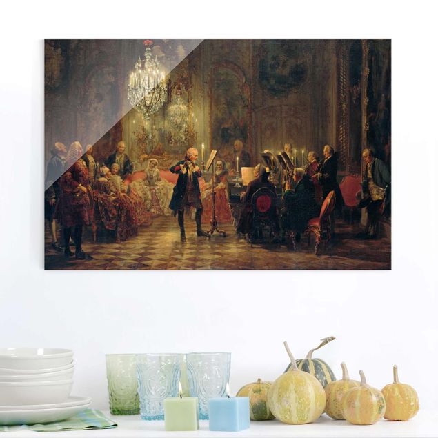 Adolph Von Menzel quadri Adolph von Menzel - Concerto per flauto di Federico il Grande a Sanssouci