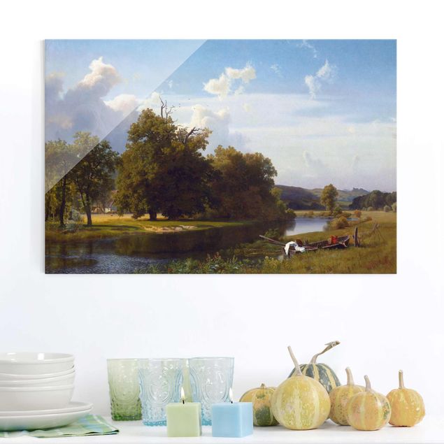 Riproduzioni di Albert Bierstadt Albert Bierstadt - Paesaggio fluviale, Westfalia