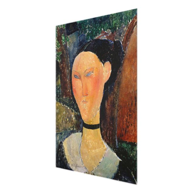 Quadro in vetro - Amedeo Modigliani - Woman with a velvet Neckband - Verticale 3:4