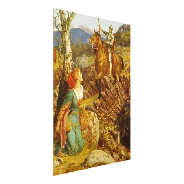 Quadro in vetro - Arthur Hughes - The Overthrowing of the Rusty Knight - Verticale 3:4