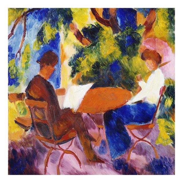 Quadro su vetro - August Macke - Couple at the Garden Table - Quadrato 1:1