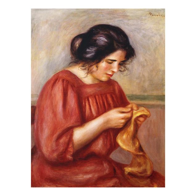 Quadro in vetro - Auguste Renoir - Gabrielle rammendo - Impressionismo - Verticale 3:4