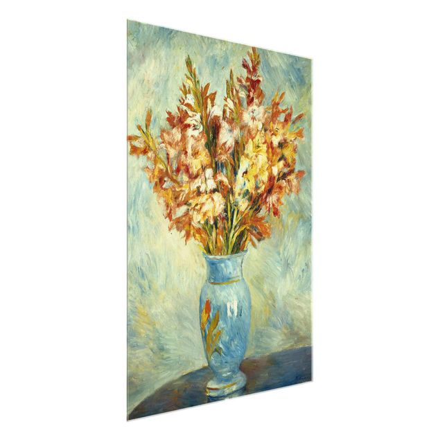 Quadro in vetro - Auguste Renoir - Gladiolus in Vaso blu - Impressionismo - Verticale 3:4