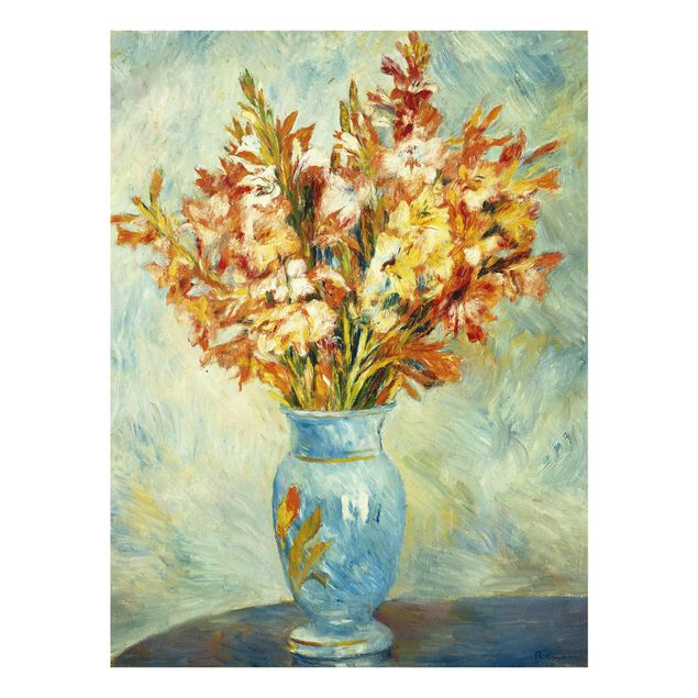 Quadro in vetro - Auguste Renoir - Gladiolus in Vaso blu - Impressionismo - Verticale 3:4
