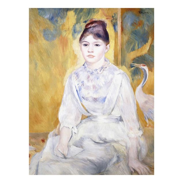 Quadro su vetro - Auguste Renoir - Giovane ragazza con un cigno - Impressionismo - Verticale 3:4