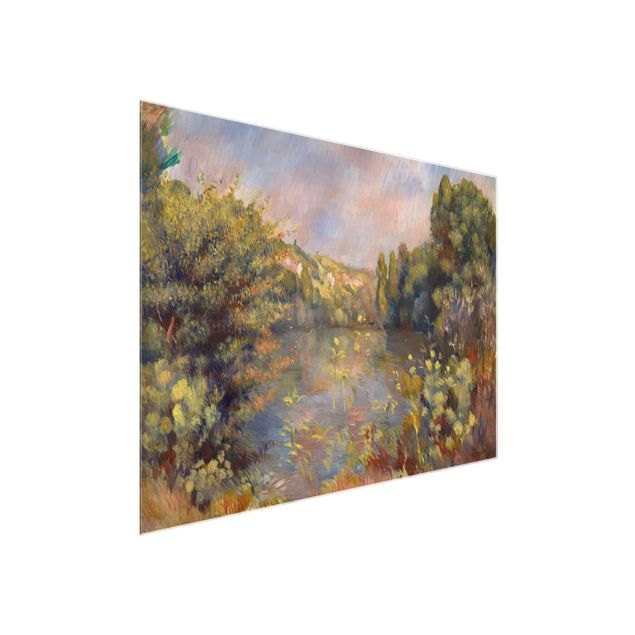 Quadro in vetro - Auguste Renoir - Paesaggio con un Lago - Impressionismo - Orizzontale 4:3