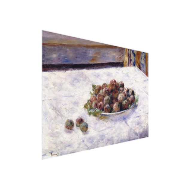 Quadro su vetro - Auguste Renoir - Natura morta, un Piatto con Prugne - Impressionismo - Orizzontale 4:3