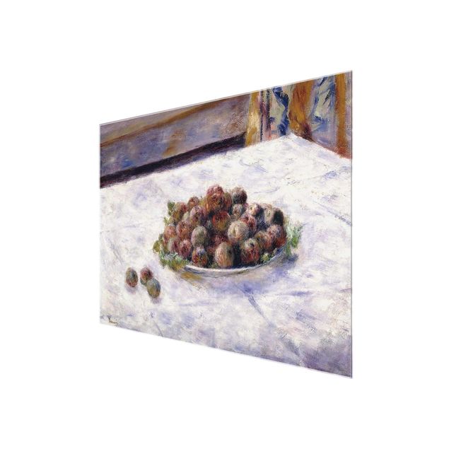 Quadro su vetro - Auguste Renoir - Natura morta, un Piatto con Prugne - Impressionismo - Orizzontale 4:3