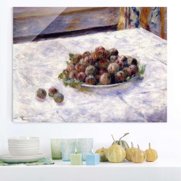 Lavagna magnetica vetro Auguste Renoir - Natura morta, un piatto di prugne
