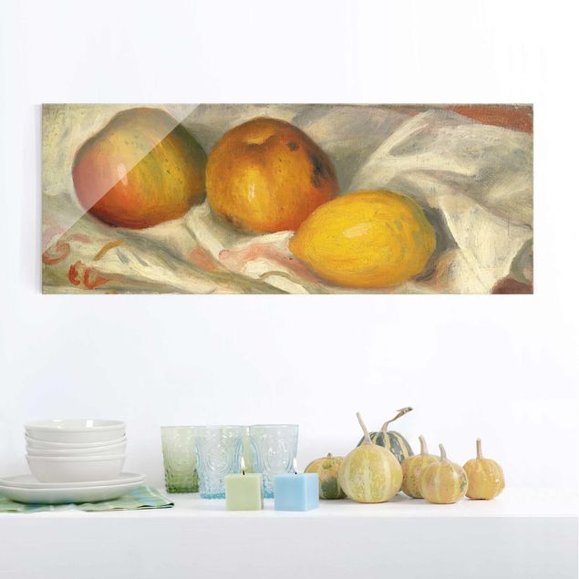 Lavagna magnetica in vetro Auguste Renoir - Due mele e un limone