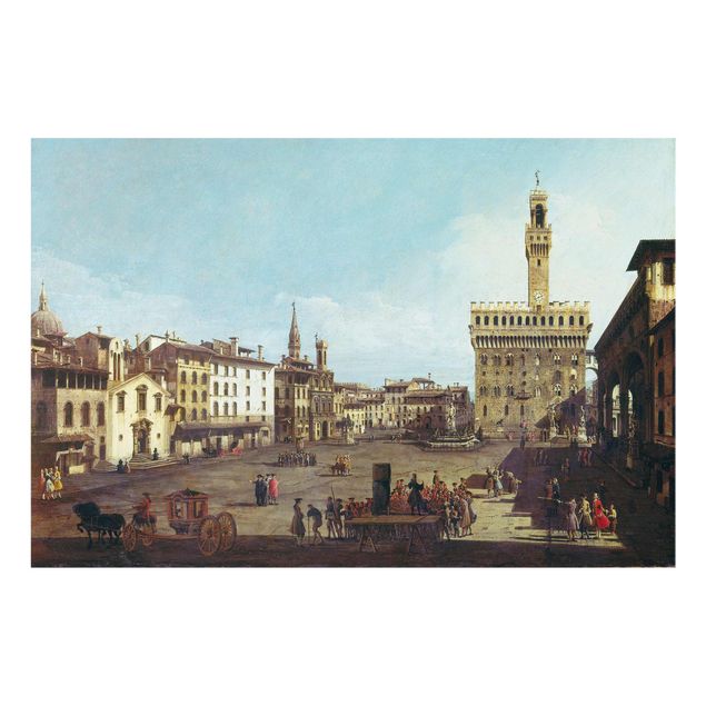 Quadro in vetro - Bernardo Bellotto - The Piazza della Signoria in Florence - Orizzontale 3:2