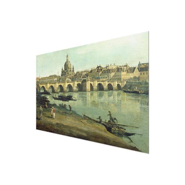 Quadro in vetro - Bernardo Bellotto - View of Dresden from the Right Bank of the Elbe with Augustus Bridge - Orizzontale 3:2