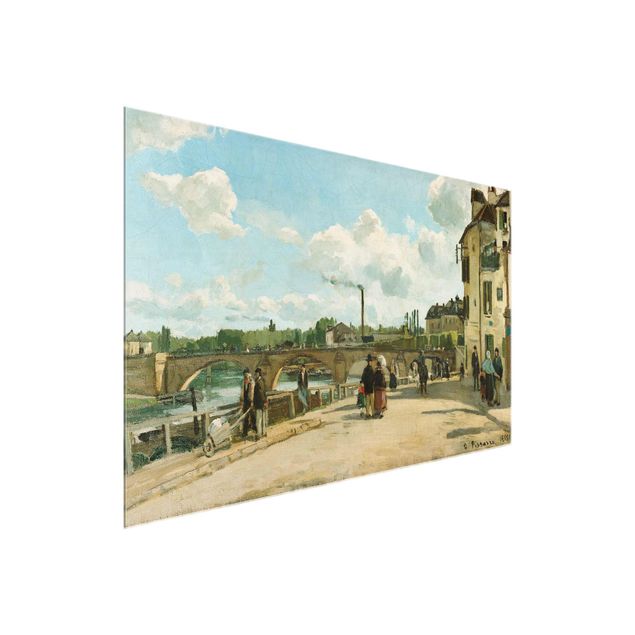 Quadro in vetro - Camille Pissarro - Vista di Pontoise, Quai du Pothuis - Impressionismo - Orizzontale 3:2