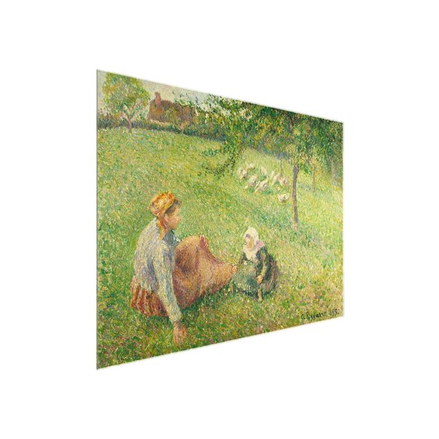 Quadro su vetro - Camille Pissarro - La ragazza delle oche - Impressionismo - Orizzontale 4:3