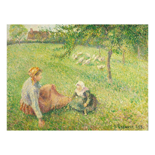 Quadro su vetro - Camille Pissarro - La ragazza delle oche - Impressionismo - Orizzontale 4:3