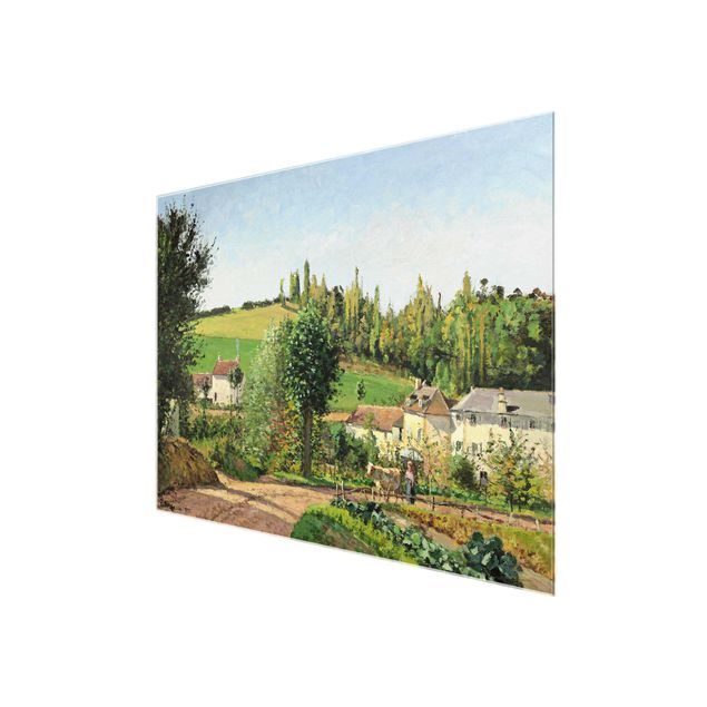 Quadro in vetro - Camille Pissarro - Piccolo Villaggio nei pressi di Pontoise - Impressionismo - Orizzontale 4:3