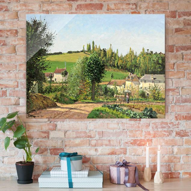 Lavagna magnetica vetro Camille Pissarro - Amleto sulle colline ondulate di Pontoise