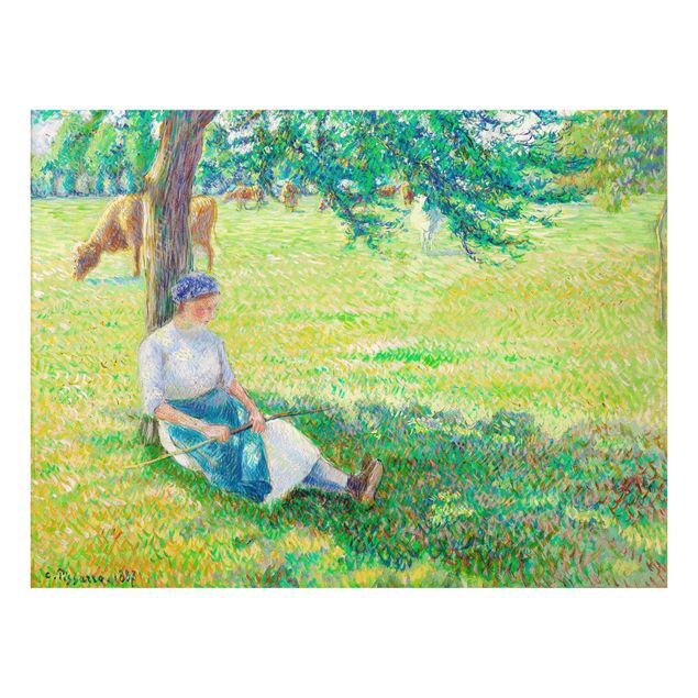 Quadro su vetro - Camille Pissarro - La Pastorella, Eragny - Impressionismo - Orizzontale 4:3