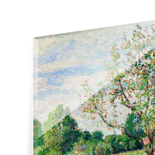 Quadro in vetro - Camille Pissarro - Prato con Cavallo grigio, Eragny - Impressionismo - Quadrato 1:1