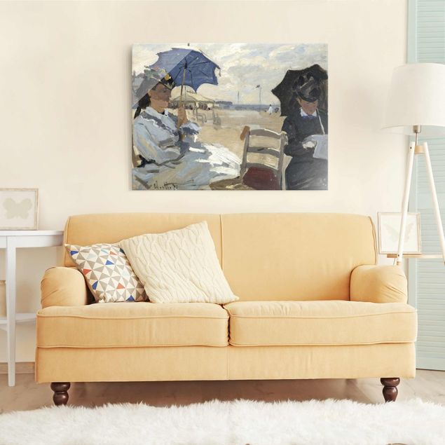 Quadro su vetro - Claude Monet - Sulla Spiaggia di Trouville - Impressionismo - Orizzontale 4:3