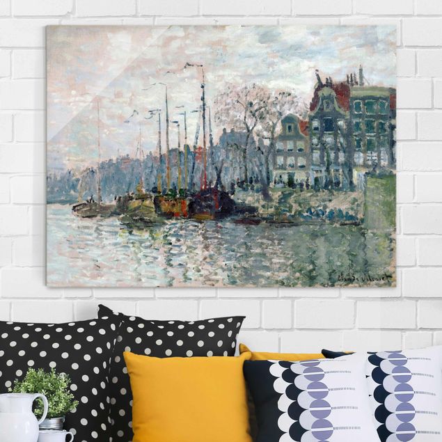 Lavagna magnetica vetro Claude Monet - Veduta di Prins Hendrikkade e Kromme Waal ad Amsterdam