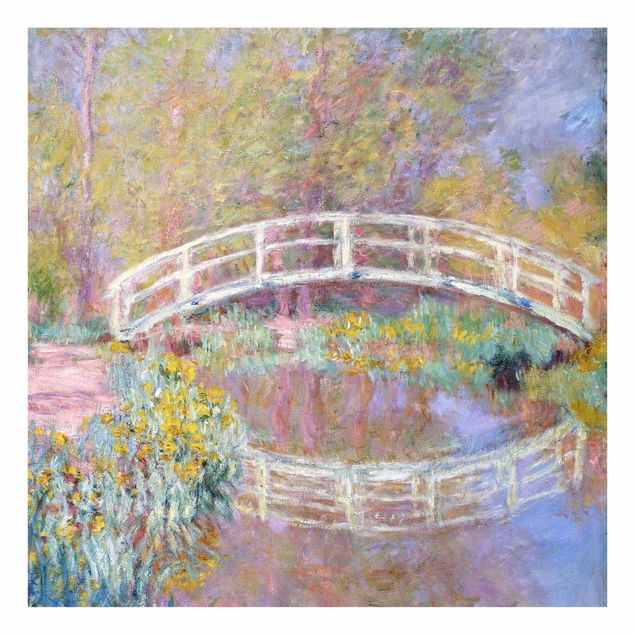 Quadro su vetro - Claude Monet - Il Ponte nel Giardino di Monet - Impressionismo - Quadrato 1:1