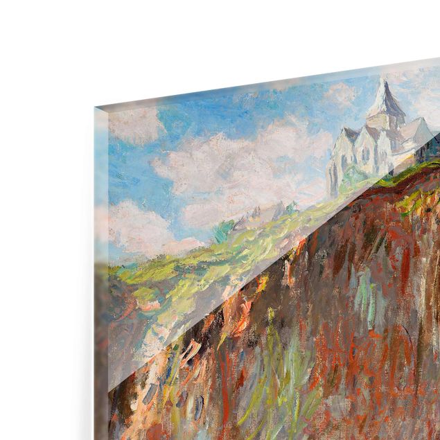 Quadro in vetro - Claude Monet - La Chiesa di Varengeville al Tramonto - Impressionismo - Orizzontale 4:3