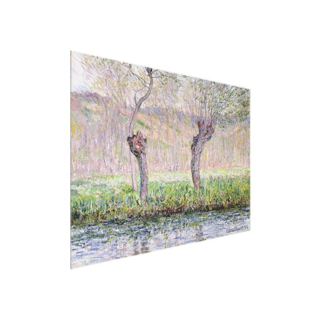 Quadro su vetro - Claude Monet - Primavera, Salici - Impressionismo - Orizzontale 4:3