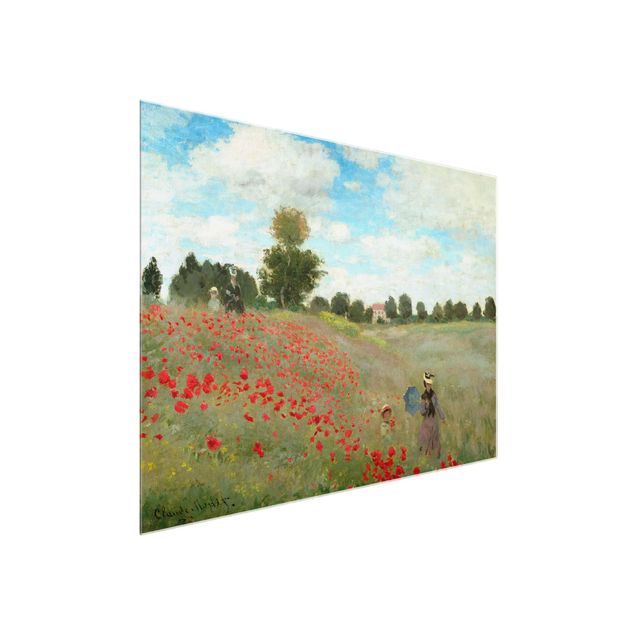 Quadro su vetro - Claude Monet - Campo di papaveri a Argenteuil - Impressionismo - Orizzontale 4:3