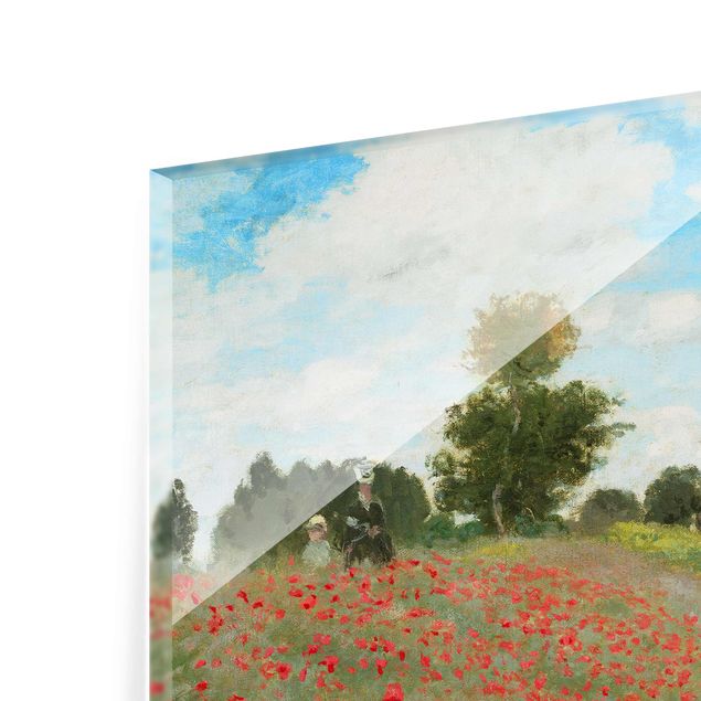 Quadro su vetro - Claude Monet - Campo di papaveri a Argenteuil - Impressionismo - Orizzontale 4:3