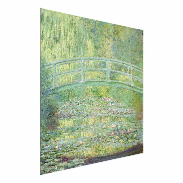 Quadro su vetro - Claude Monet - Laghetto e il Ponte Giapponese - Impressionismo - Quadrato 1:1