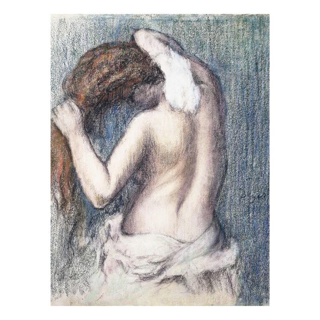 Quadro in vetro - Edgar Degas - Donna che si asciuga - Impressionismo - Verticale 3:4