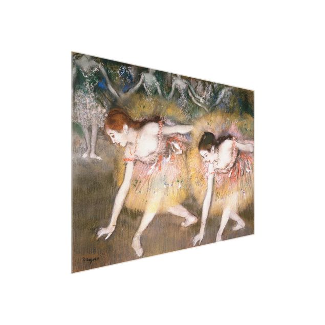 Quadro in vetro - Edgar Degas - Ballerini Chinandosi - Impressionismo - Orizzontale 4:3