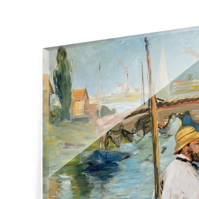 Quadro in vetro - Edouard Manet - Claude Monet painting on his Studio Boat - Orizzontale 4:3