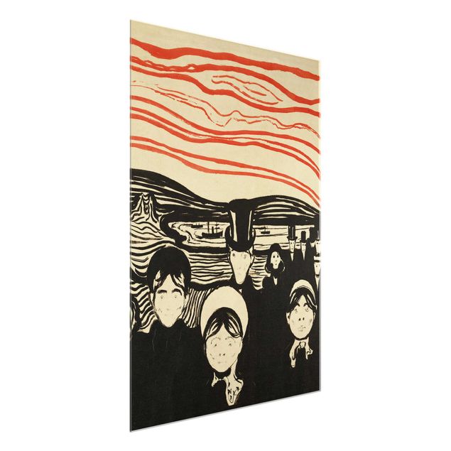 Quadro in vetro - Edvard Munch - Ansia - Espressionismo - Verticale 3:4