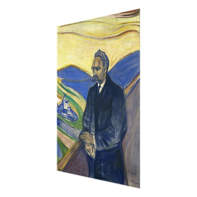Quadro in vetro - Edvard Munch - Ritratto di Friedrich Nietzsche - Espressionismo - Verticale 3:4