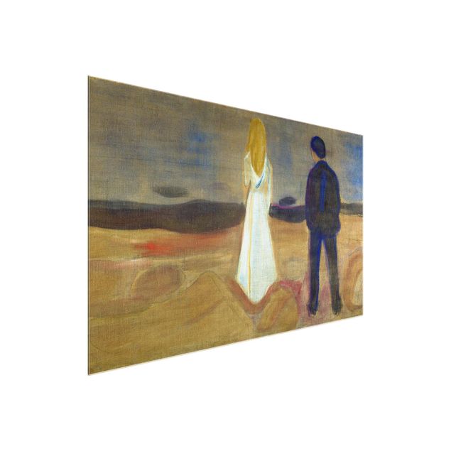Quadro in vetro - Edvard Munch - Due persone. Solitario (Reinhardt-Fries) - Espressionismo - Orizzontale 3:2