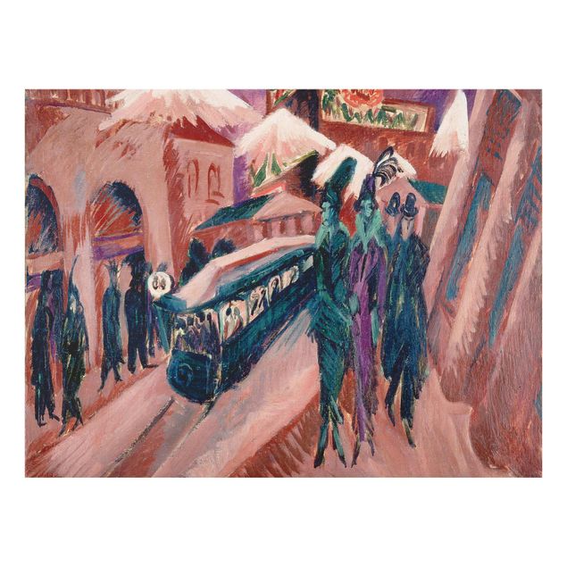 Quadro in vetro - Ernst Ludwig Kirchner - Leipziger Straße with Electric Train - Orizzontale 4:3