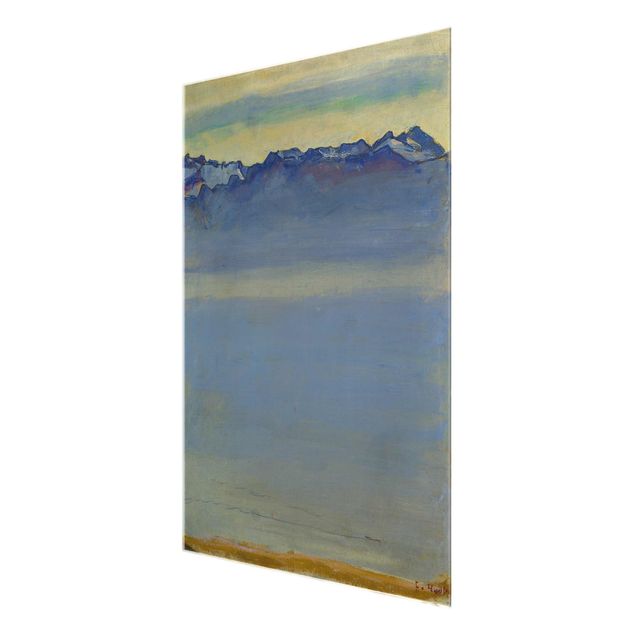 Quadro su vetro - Ferdinand Hodler - Lake Geneva with Savoyer Alps - Verticale 3:4