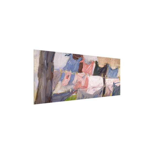 Quadro in vetro - Franz Marc - Lavanderia nel Vento - Espressionismo - Panoramico