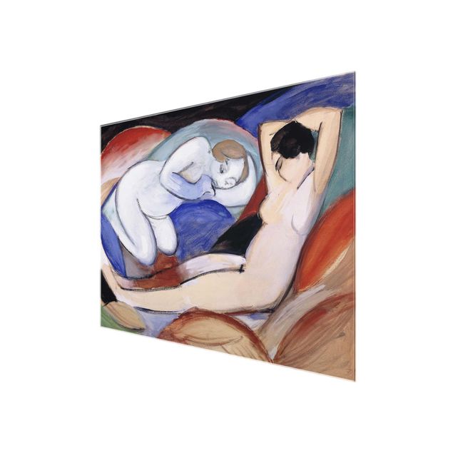 Quadro in vetro - Franz Marc - Due nudi mentendo - Espressionismo - Orizzontale 4:3