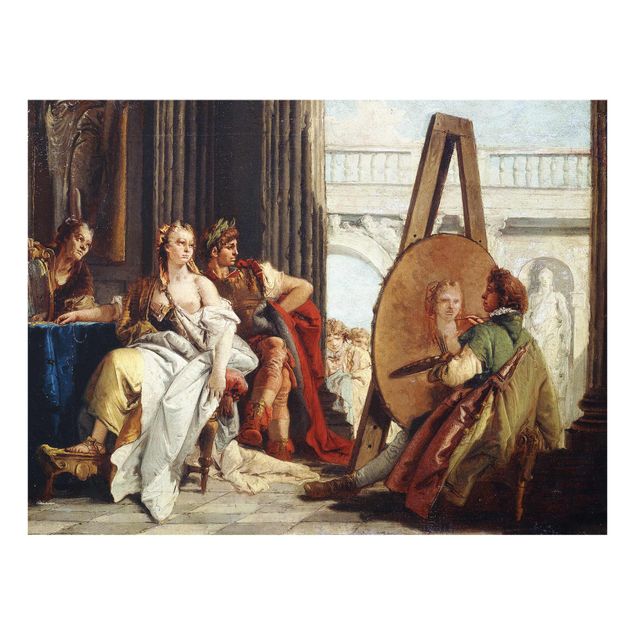 Quadro in vetro - Giovanni Battista Tiepolo - Alexander the Great and Campaspe in the Studio - Orizzontale 4:3
