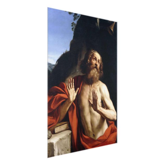 Quadro in vetro - Guercino - Saint Jerome in the Wilderness - Verticale 3:4