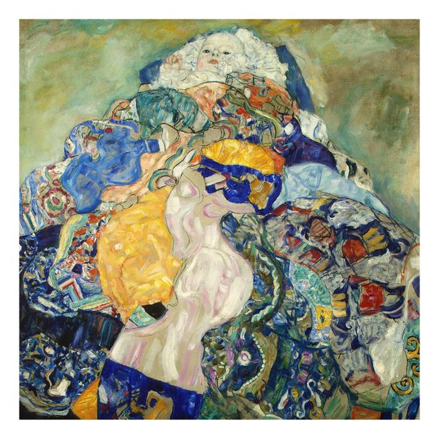 Quadro su vetro - Gustav Klimt - Bambino (culla) - Art Nouveau - Quadrato 1:1