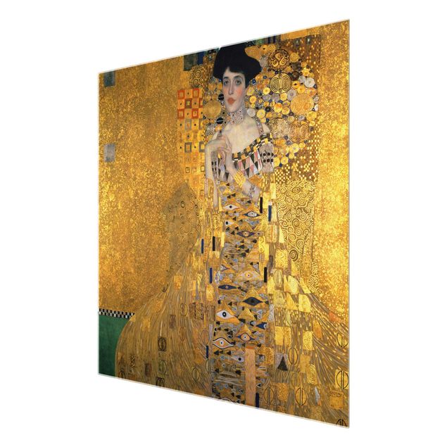 Quadro in vetro - Gustav Klimt - Ritratto di Adele Bloch-Bauer I - Art Nouveau - Quadrato 1:1
