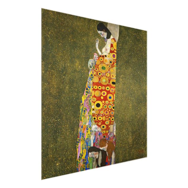 Quadro in vetro - Gustav Klimt - Sperare - Art Nouveau - Quadrato 1:1