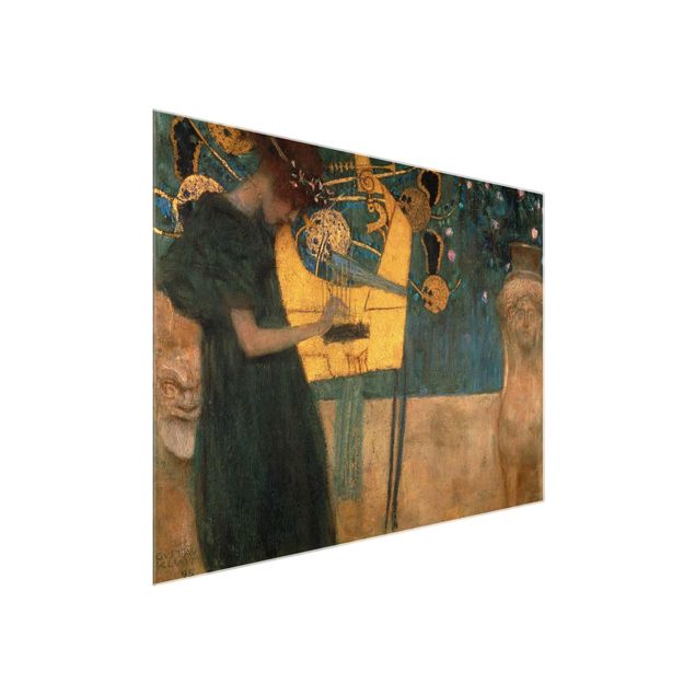 Quadro in vetro - Gustav Klimt - La Musica - Art Nouveau - Orizzontale 4:3