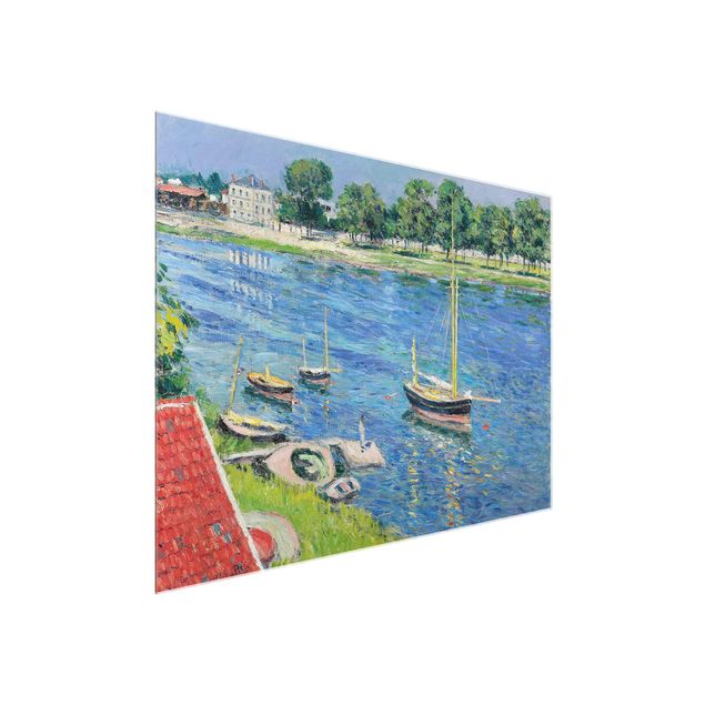 Quadro in vetro - Gustave Caillebotte - The Seine at Argenteuil, Boats at Anchor - Orizzontale 4:3